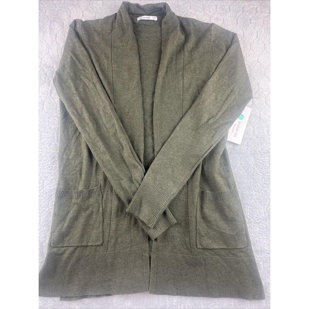 Stitch Fix Pink Clover Long Sleeve Olive Green Cardigan Women's Size Xs